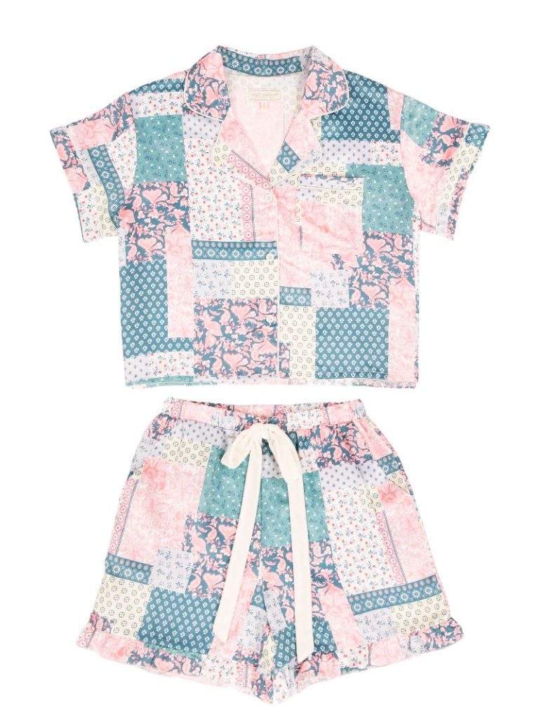 Simply Southern Quilted Pattern PJ Shorts & Button Top Set