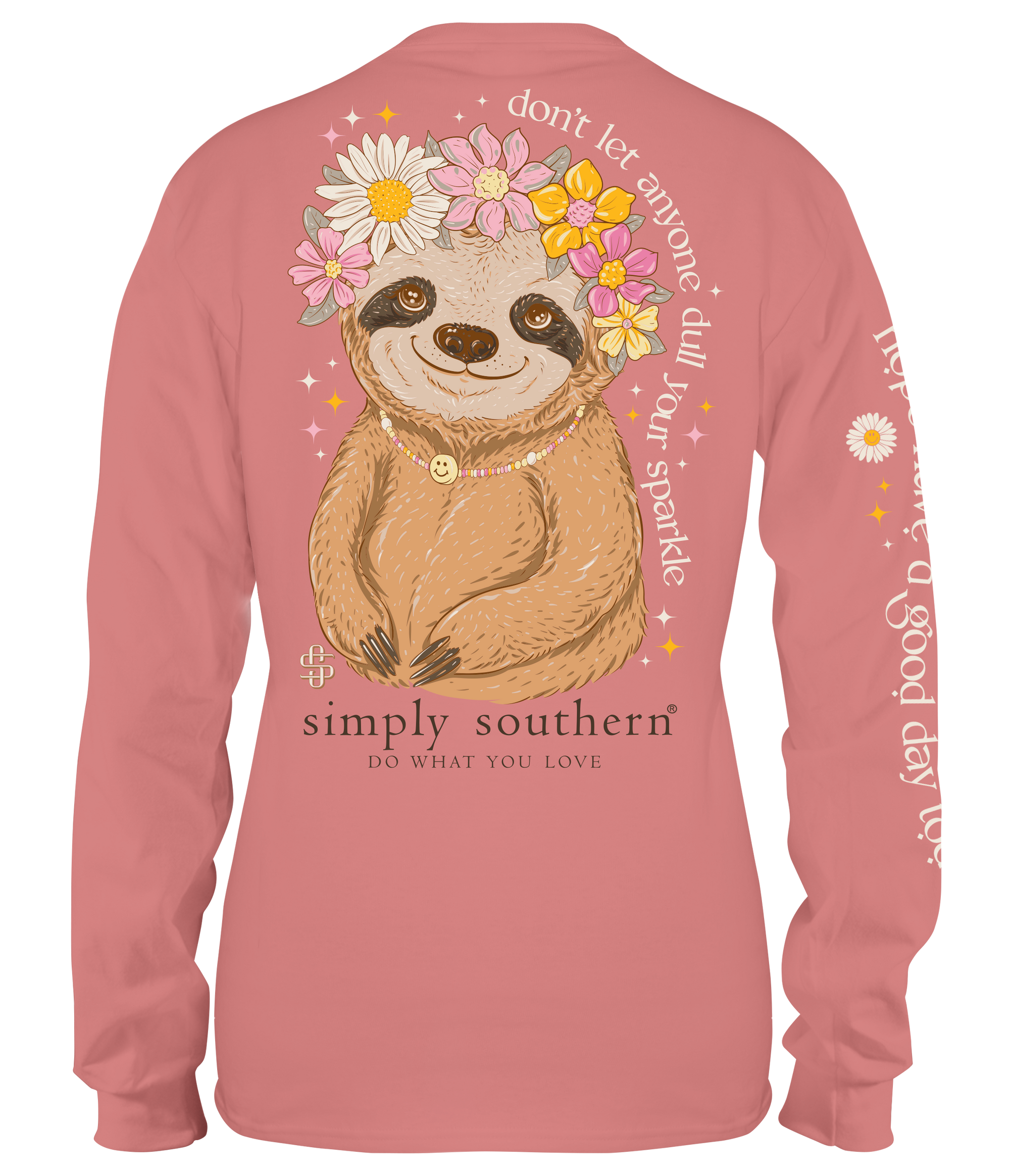 Simply Southern Sparkle Sloth Long Sleeve T-Shirt