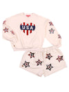 Simply Southern USA Sequins Shorts &amp; Sweater T-Shirt Set