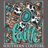 Southern Couture Classic Faith Cowprint Cross T-Shirt