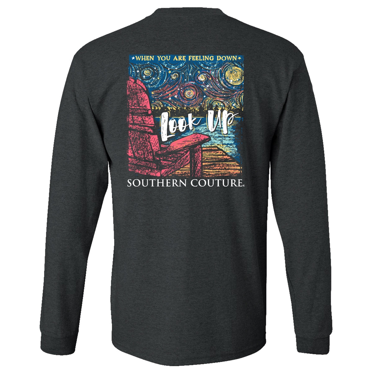 Southern Couture Classic When Feeling Down Long Sleeve T-Shirt