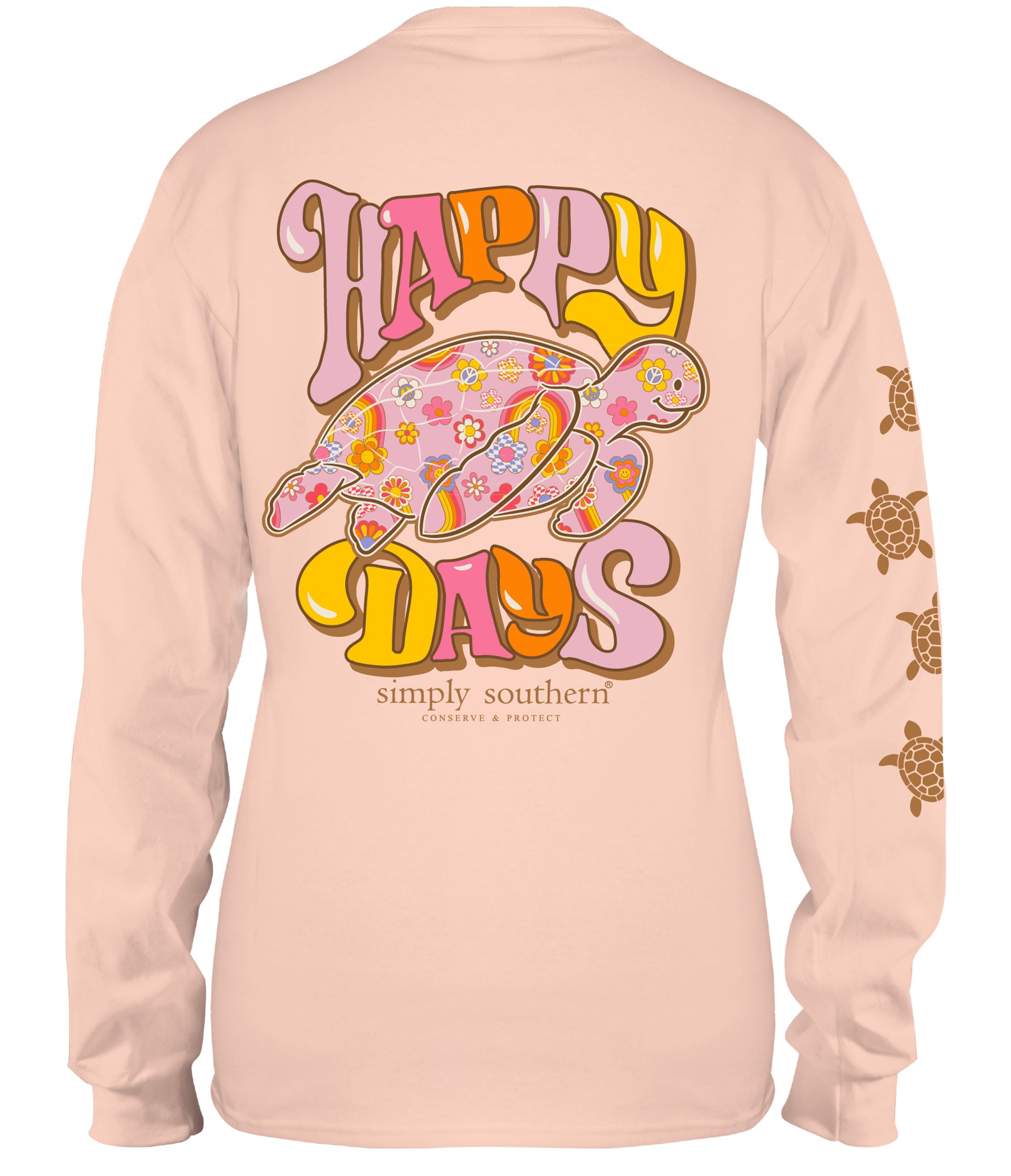 Simply Southern Turtle Tracker Happy Days Long Sleeve T-Shirt