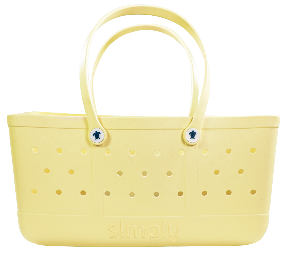 Simply Southern Solid Sun Yellow Beach Waterproof Washable Utility Tote Bag