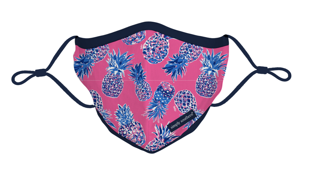 Simply Southern Preppy Pink Pineapple Protective Mask