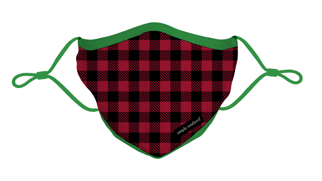 Simply Southern Preppy Holiday Gingham Protective Mask