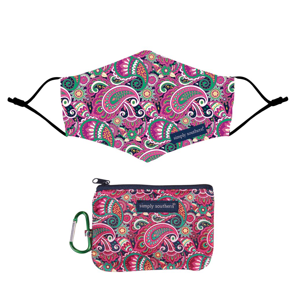 Simply Southern Paisley Purple Protective Mask With Pouch