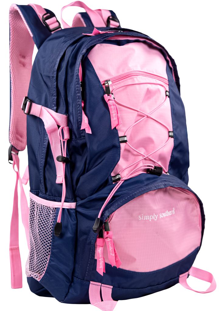 Simply Southern Preppy Navy Pink Utility Backpack Bookbag