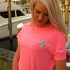 Country Life Outfitters Southern Attitude Anchor Bow Pink Vintage Girlie Bright T Shirt - SimplyCuteTees