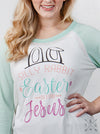 Bjaxx Southern Grace Easter Is For Jesus Raglan T-Shirt