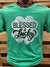 Southern Chics Apparel Blessed & Lucky Clover Irish Canvas Irish T Shirt