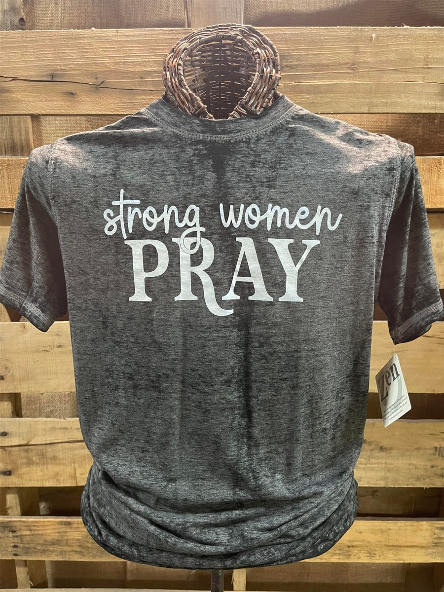 Southern Chics Apparel Strong Women Pray Canvas Girlie Bright T Shirt