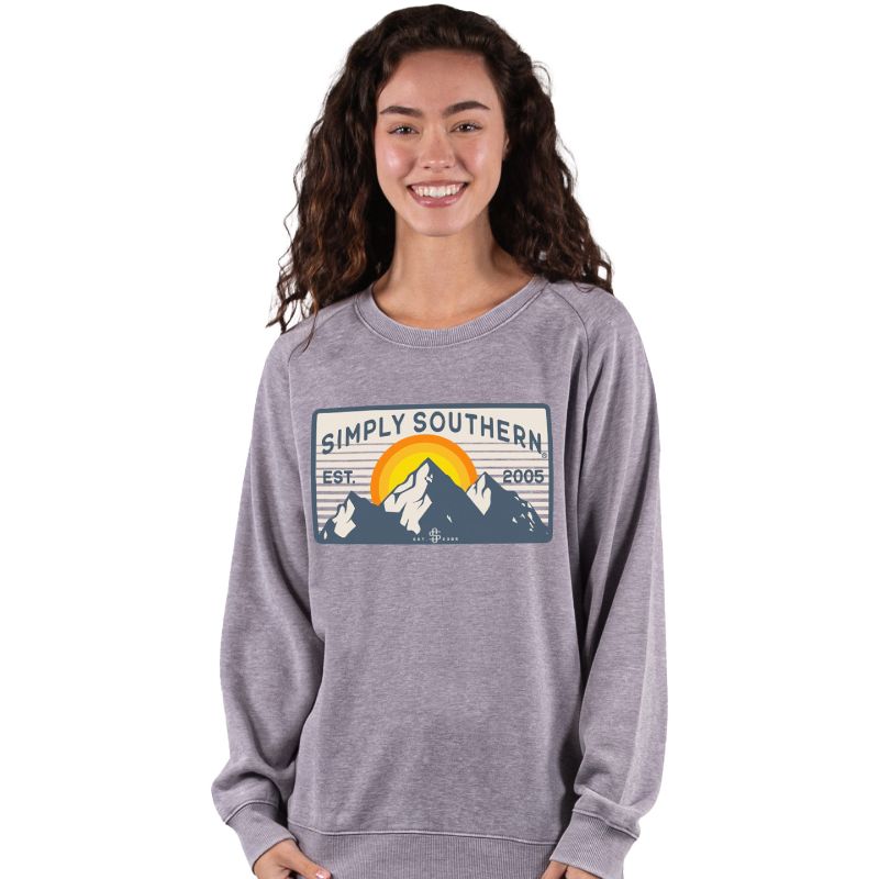 SALE Simply Southern Mountain Long Sleeve Crew Sweatshirt