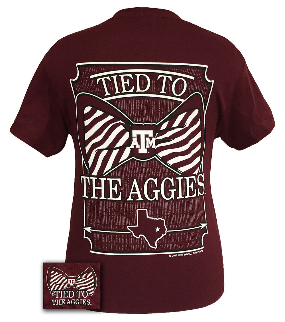 Texas A&M Aggies Tied To Big Preppy Bow Girlie Bright T Shirt - SimplyCuteTees