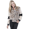 Katydid Preppy Leopard Sherpa Fur Full Zip Jacket T-Shirt
