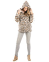 Katydid Preppy Leopard Sherpa Fur Pullover Jacket T-Shirt