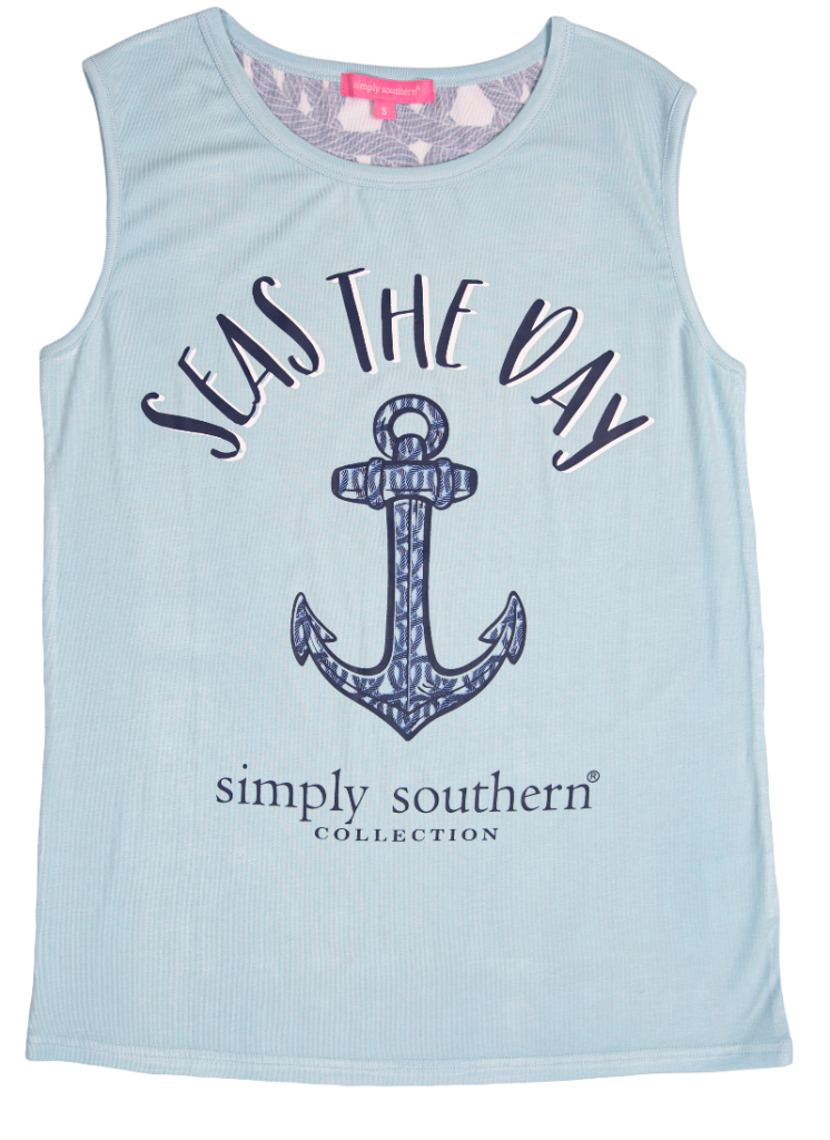 Simply Southern Preppy Rope Anchor Beach Tank Top