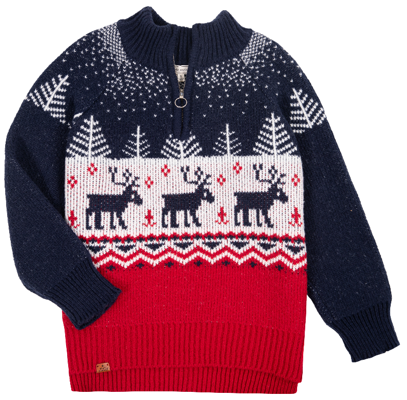 Simply Southern Deer Holiday Soft Cozy Long Sleeve Quarter Zip Sweatshirt