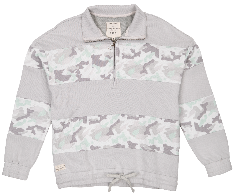 SALE Simply Southern Quarter Zip Stripe Camo Pullover Jacket