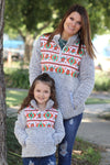 SALE Mommy &amp; Me Baby Youth Aztec Turtle Printed Sherpa Jacket Sweater