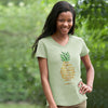 Sale Cherished Girl Grace &amp; Truth Pineapple Love Joy Peace V-Neck Girlie Christian Bright T Shirt