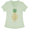 Sale Cherished Girl Grace &amp; Truth Pineapple Love Joy Peace V-Neck Girlie Christian Bright T Shirt