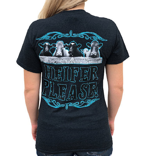 Country Life Southern Attitude Heifer Please Black T-Shirt