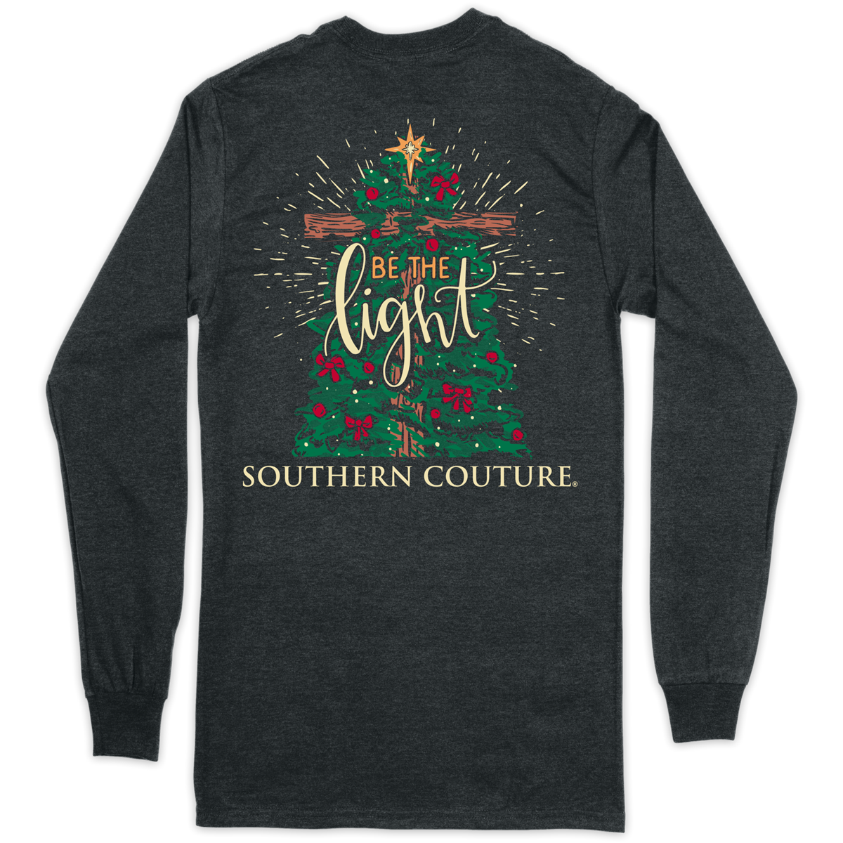 Southern Couture Classic Be the Light Christmas Holiday Long Sleeve T-Shirt