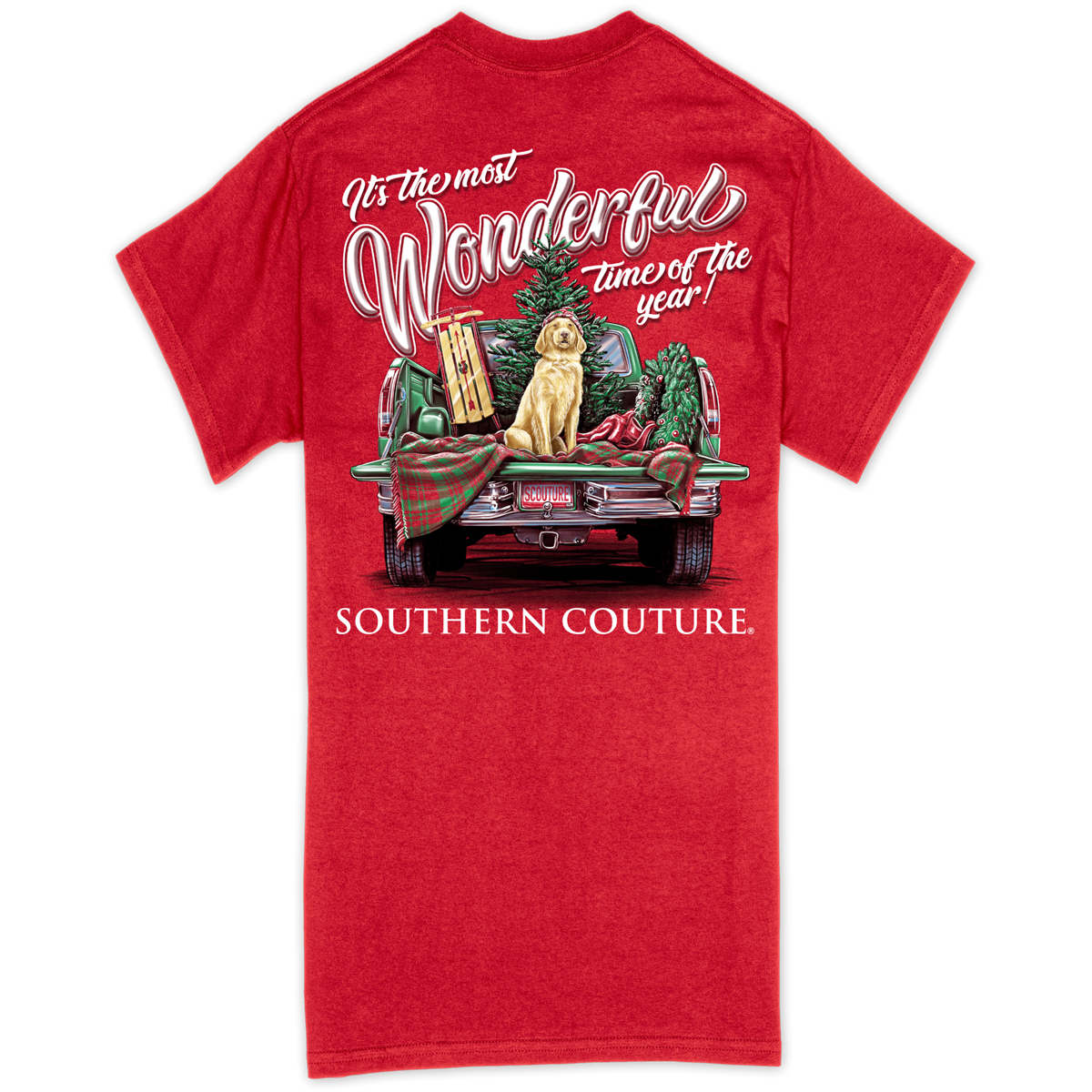 Southern Couture Classic Most Wonderful Time Truck Holiday T-Shirt