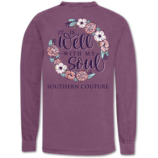 Southern Couture Well With My Soul Comfort Colors Long Sleeve T-Shirt