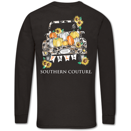 SALE Southern Couture Classic Fall Leopard Truck Long Sleeve T-Shirt