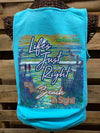 Southern Chics Life&#39;s Just Right with a Beach in Sight Comfort Colors Bright T Shirt Tank Top