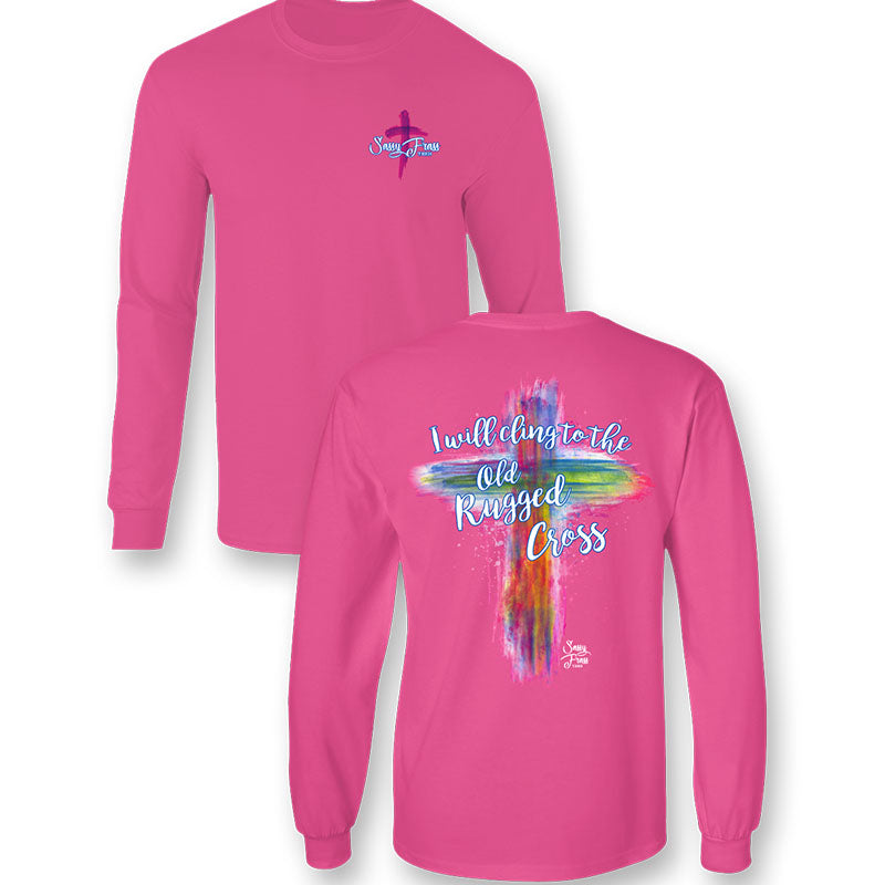 SALE Sassy Frass Rugged Cross Faith Long Sleeve T-Shirt