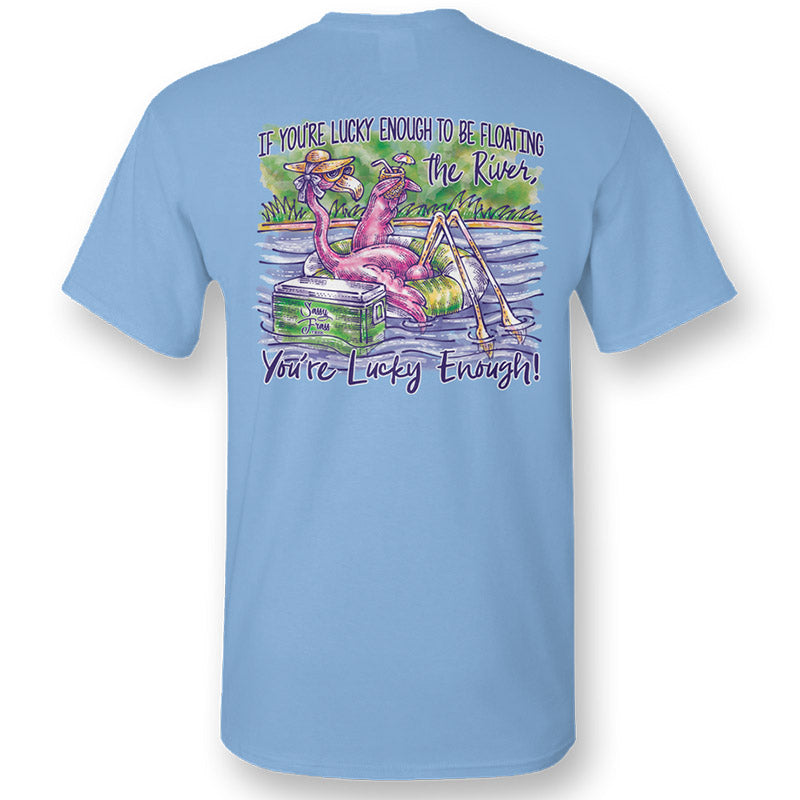 SALE Sassy Frass Floating The River Flamingo T-Shirt