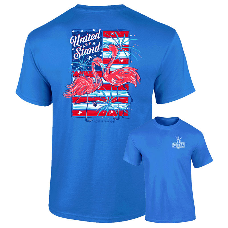 Southernology Flamingo United We Stand USA Comfort Colors T-Shirt