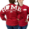 Arkansas Razorbacks Hogs Women&#39;s Home Spirit Jersey Long Sleeve Oversized Top Shirt - SimplyCuteTees