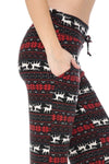 Christmas Deer Fair Isle Print Comfortable Soft Lounge Pajama Pants