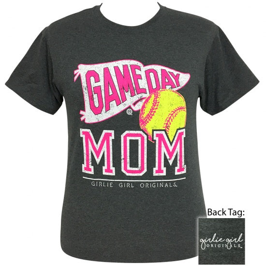 Girlie Girl Originals Preppy Softball Game Day Mom T-Shirt - SimplyCuteTees