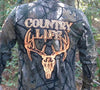Country Life Outfitters Bone Realtree Camo Orange Deer Skull Hunt Unisex Long Sleeve T-Shirt - SimplyCuteTees