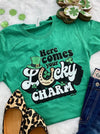 Lucky &amp; Blessed Here Comes Your Lucky Charm Irish Front Print Unisex T-Shirt