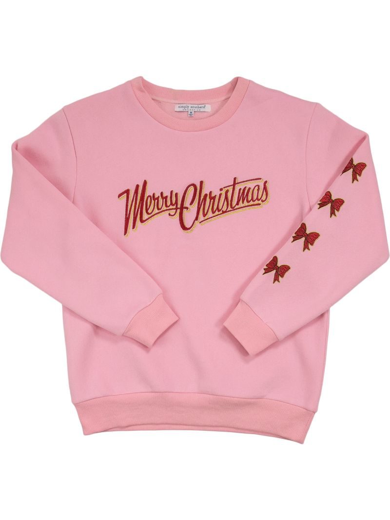 Simply Southern Merry Christmas Embroidered Long Sleeve Crew