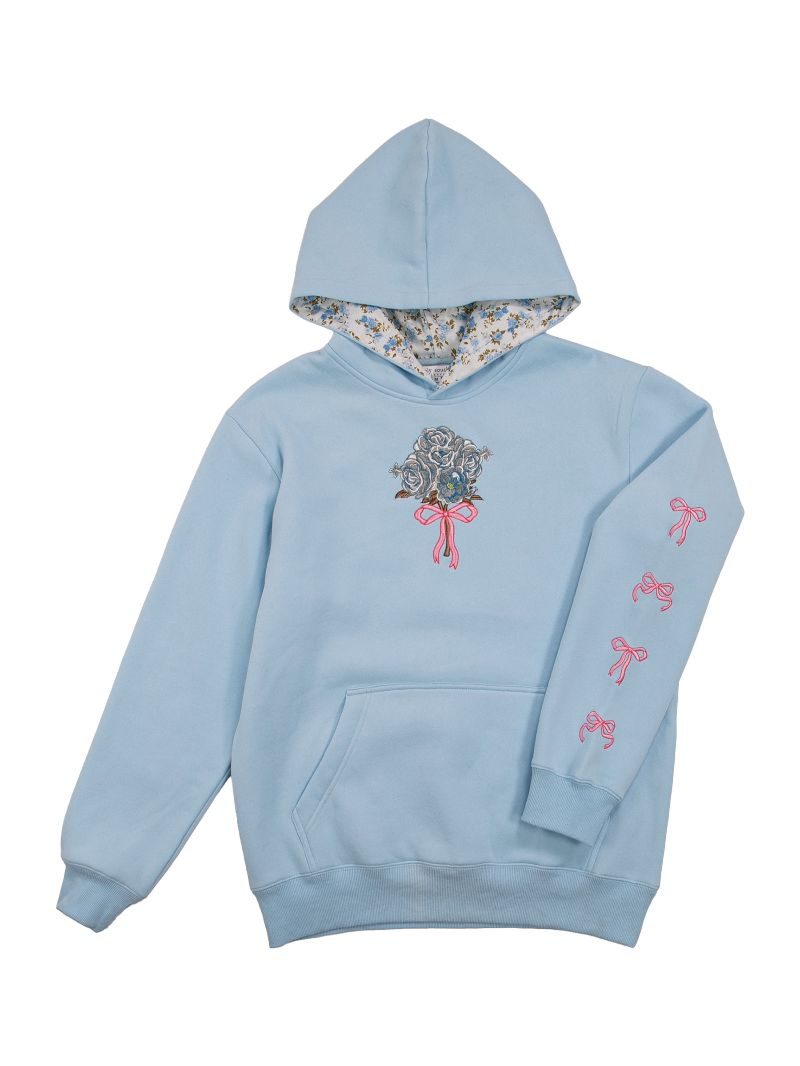Simply Southern Flower Embroidered Long Sleeve Hoodie