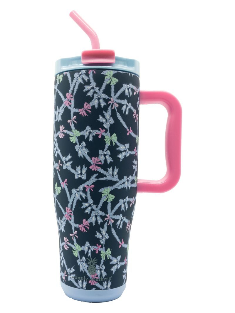Simply Southern Preppy Patterns Tumbler 40 oz Cup With Straw