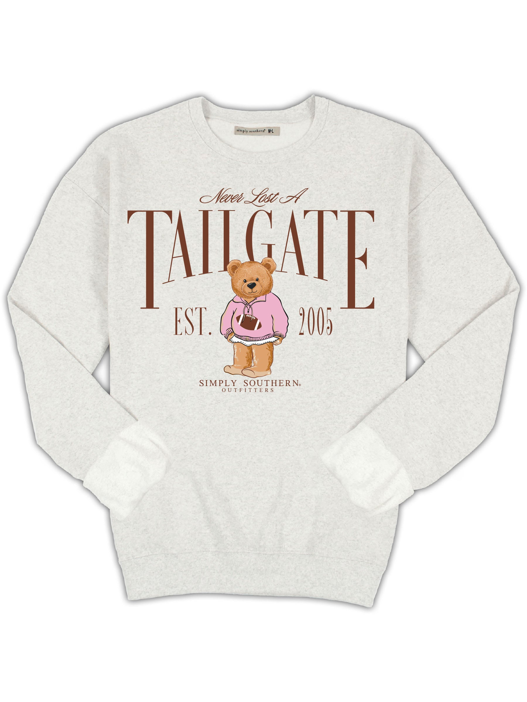 Simply Southern Tailgate Football Long Sleeve Crew Sweatshirt