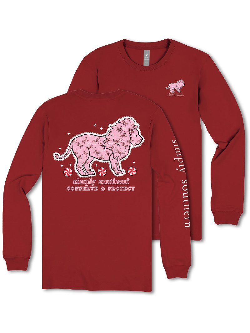 Simply Southern Lion Tracker Candy Holiday Long Sleeve T-Shirt