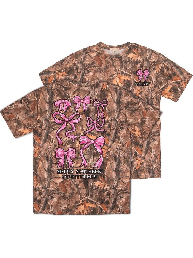 Simply Southern Pink Bows Camo T-Shirt