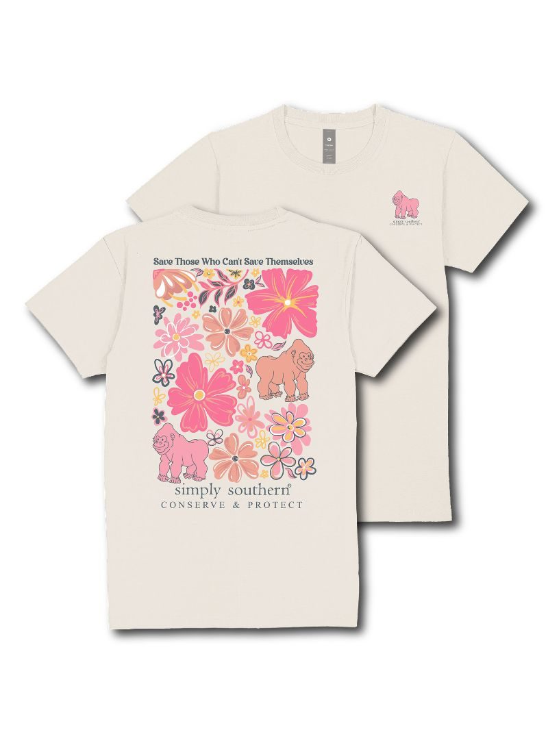 Simply Southern Gorilla Tracker Flowers T-Shirt
