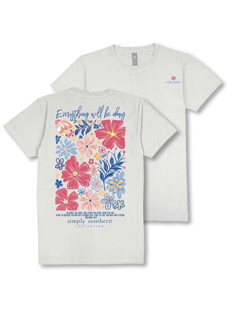Simply Southern Be Okay Flowers T-Shirt