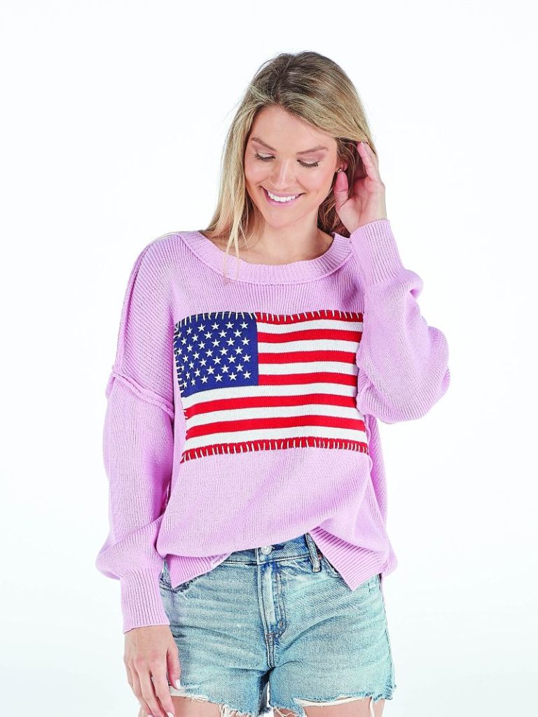 Simply Southern Classic USA Long Sleeve Sweater Top