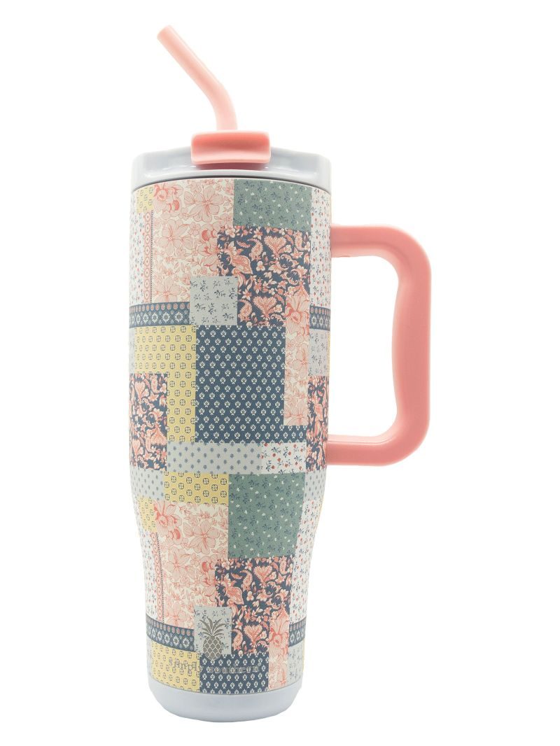 Simply Southern Preppy Patterns Tumbler 40 oz Cup With Straw