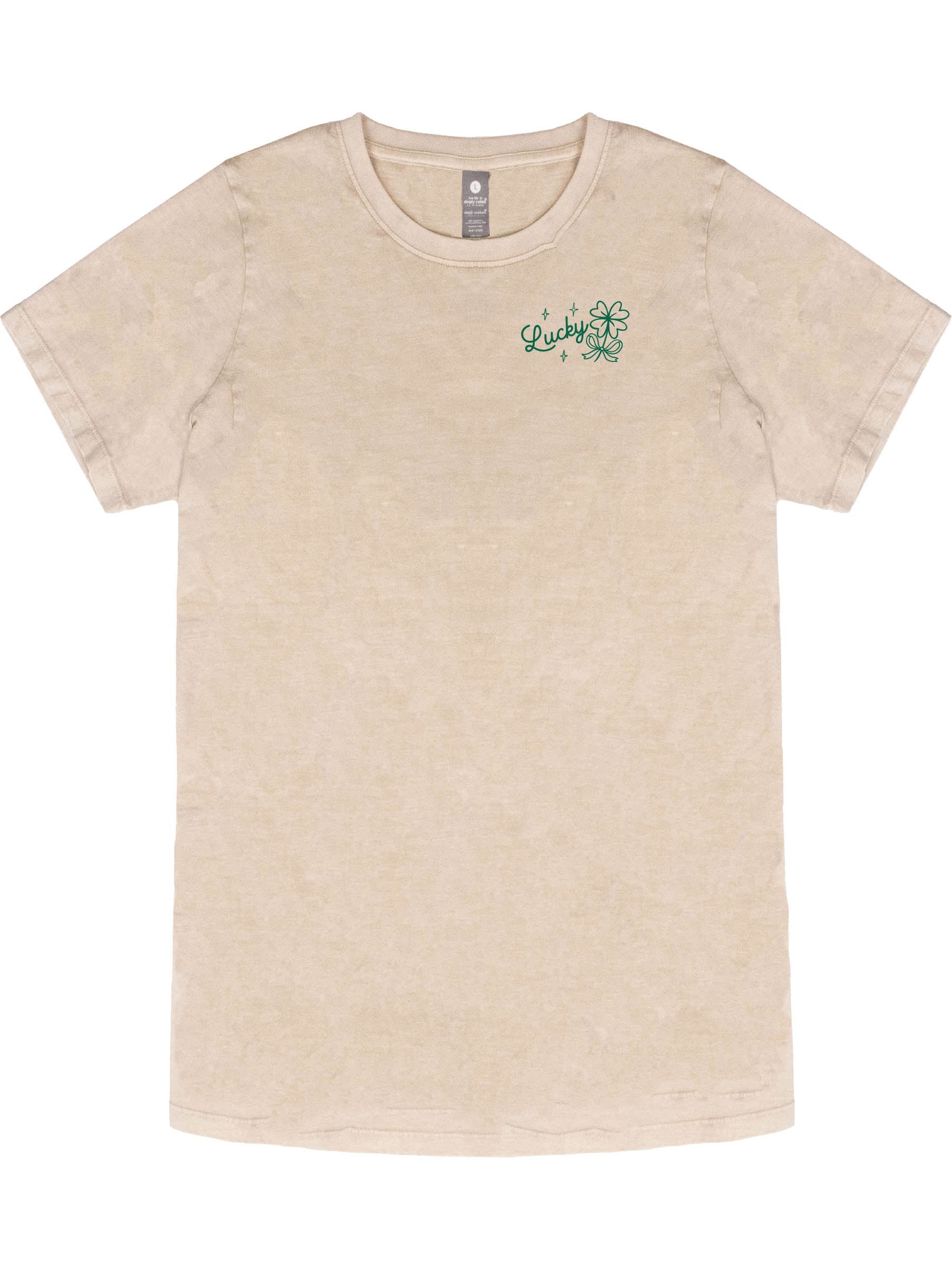 Simply Southern Lucky Girls Club Irish Washed Cream T-Shirt
